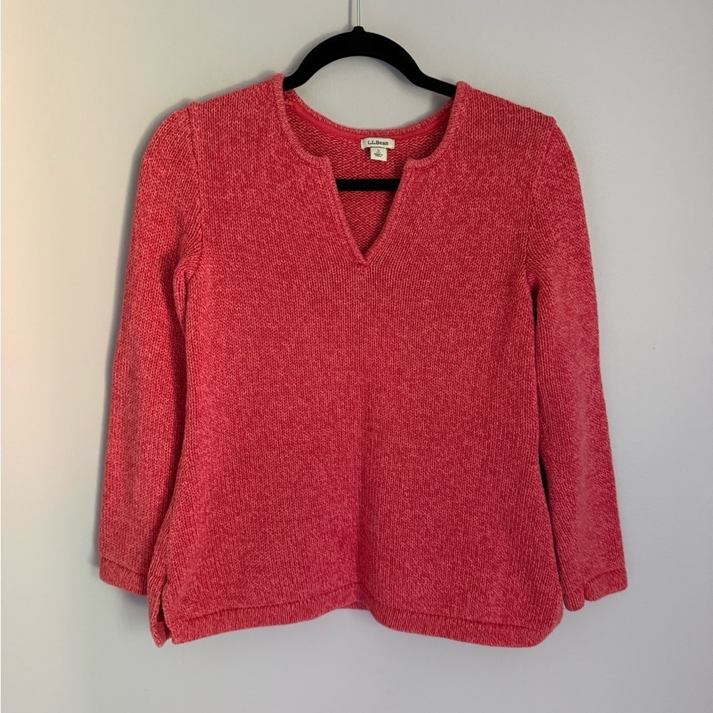 LL Bean 100% Cotton Sweater Coral